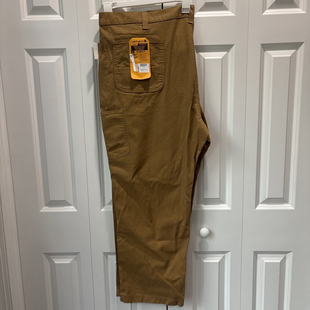 Carhartt Pants Mens 50x30 Brown Double Knee Rugged Flex Relax Fit IRR BN2802-M